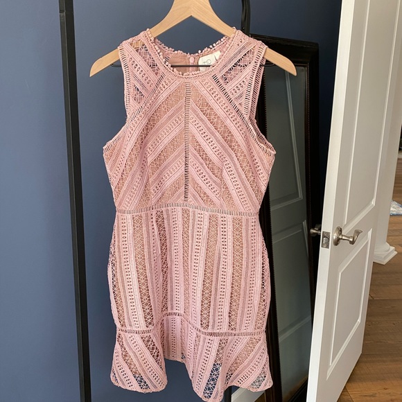 Anthro HD in Paris Emilia Laser Cut Lace Overlay Dress S - Picture 2 of 5